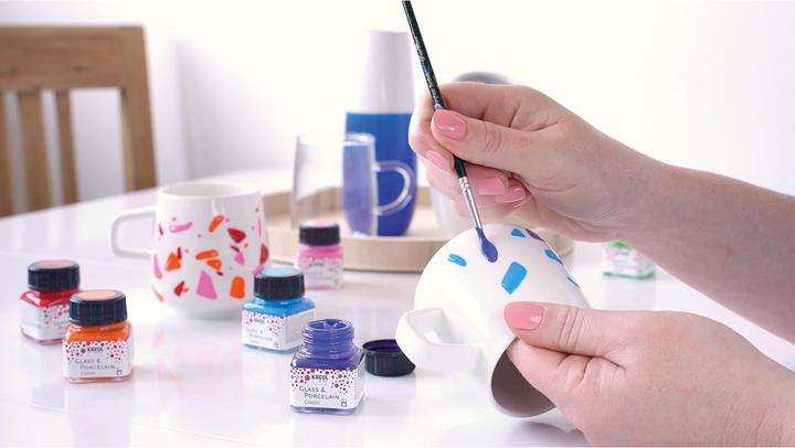 Actual product image Kreul Porcelain Paint "Glass & Porcelain" Color Living Set (Multinational, 120 ml)
