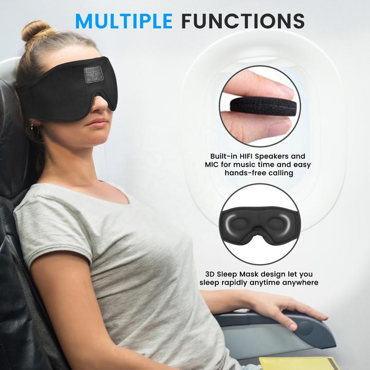 Produktbild PhoneLook Premium Bluetooth Schlafmaske Kopfband mit integrierten Musik Lautsprechern