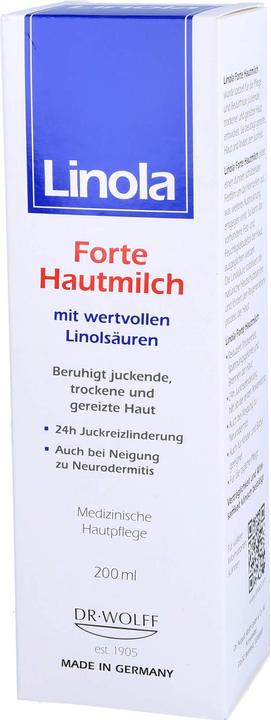 Actual product image Dr. Wolff Linola forte skin milk, 200 ml lotion (Body milk, 200 ml)