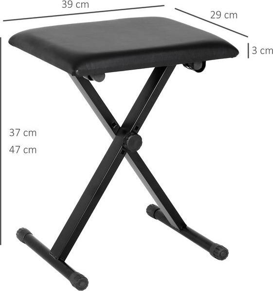 Produktbild Swisshandel24 Klavierhocker Klavierbank kosmetischer Hocker Höhenverstellbar zusammenklappbar Metall Kunstleder Sc (Musikerstuhl)