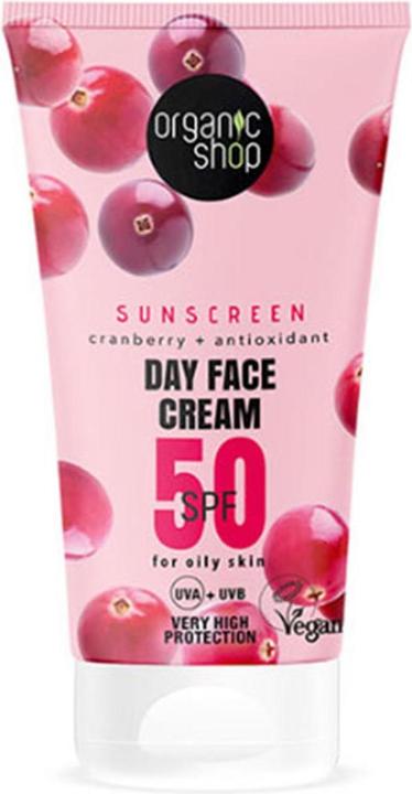 Organic Shop Sunscreen Day Face Cream 50 SPF for Oily Skin 50ml (Sonnencreme, SPF 50, 50 ml)