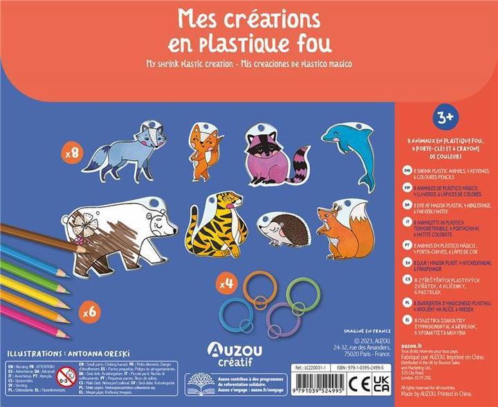 Produktbild Auzou France Mes créations en plastique fou : porte-clés animaux (Französisch, Oreski Antoana, 2023)