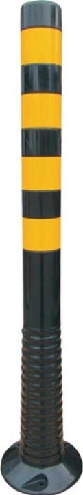 HP Autozubehör Poteau de barrage TPU noir/jaune Ø 80 mm à visser avec matériel de fixation Hauteur hors sol 1000 mm
