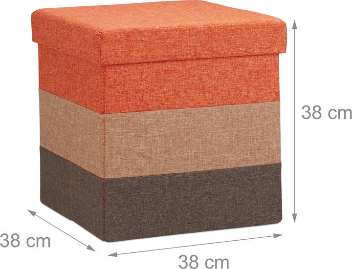 Actual product image Relaxdays Padded Striped Ottoman