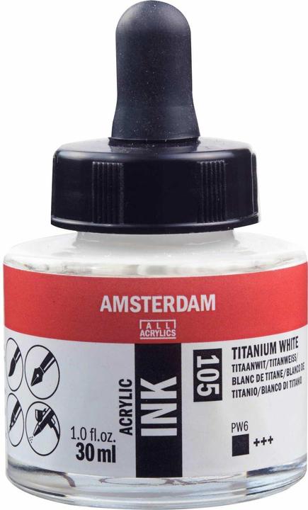 Image du produit Talens Encre acrylique Amsterdam 30 ml (Blanc titane, 30 ml)