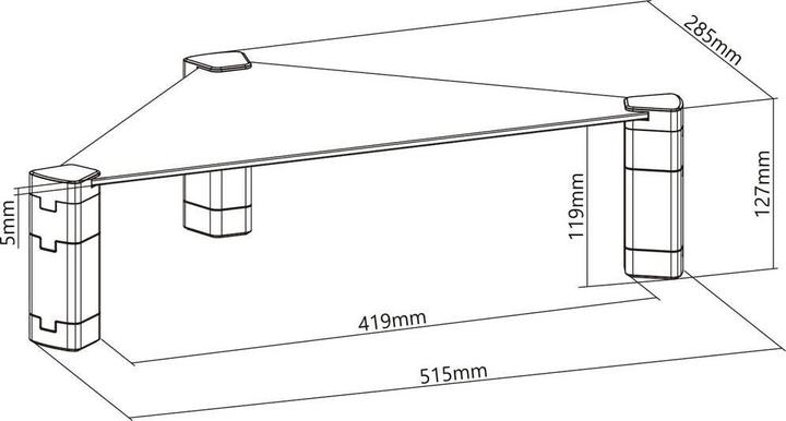 Produktbild myWall Eck-Glasablage fÃ¼r Flachbildschirme