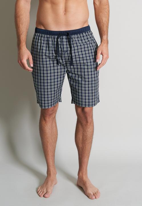 Produktbild Tom Tailor kurze Herren Schlafhose Bermuda mit Eingriff Knopf Bindeband kariert (50)