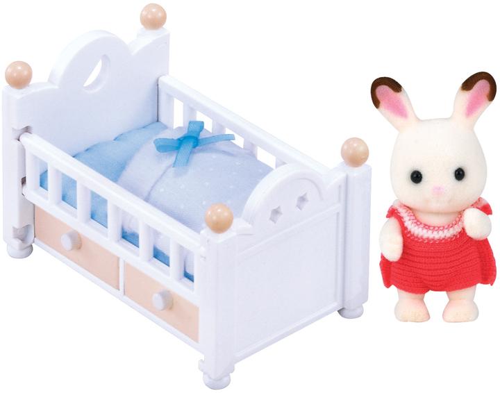 Actual product image Sylvanian Families Chocolate bunny baby with cot