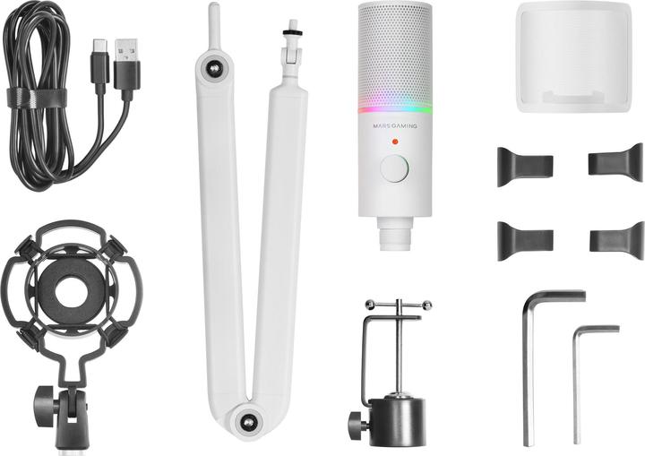 Produktbild Mars Gaming Microphone Mmic-Xt RGB Avec Bras De Montage (Blanc)