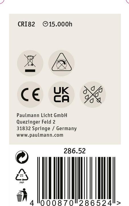 Productafbeelding Paulmann Drop (E14, 6.50 W, 806 lm, 1 x, E)