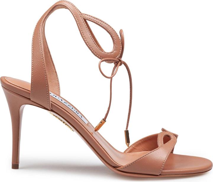 Actual product image Aquazzura Aquazzurra tessa 85 leather sandal in nude color (38)