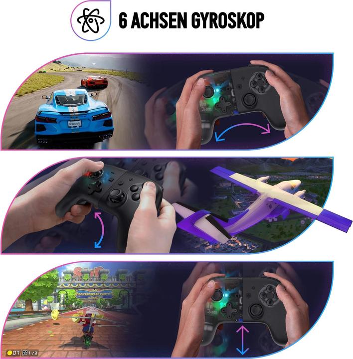 Image du produit Oniverse Contrôleur Bluetooth pour Nintendo Switch / PC / IOS / Android - Black Star (Switch)