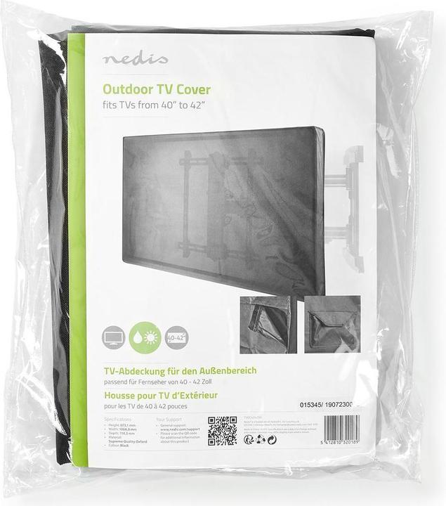 Image du produit Nedis Housse pour écran TV extérieur Taille de l'écran : 40 - 42 " Fermeture par crochet et boucle / (42")