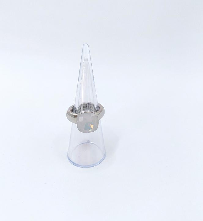 Actual product image Signé Signè Ring Ladies Ring elastic silver coloured rhodium-plated One Size Opal White No.15 (16, 17)