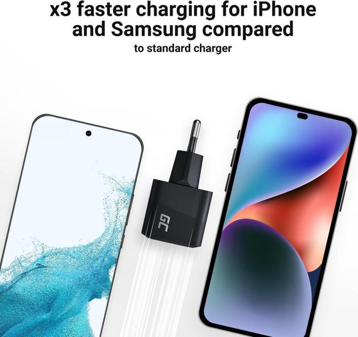 Produktbild GreenCell Ładowarka Green Cell CHARGC06 1x USB-A 1x USB-C 3 A (CHARGC06) (33 W)