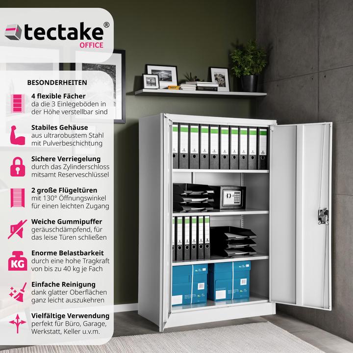 Produktbild tectake Aktenschrank (90 x 40 x 140 cm)