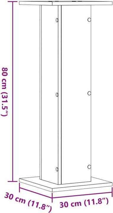 Actual product image VidaXL Speaker stand 2pcs. 30 x 30 x 80cm (1 pair, Stand)