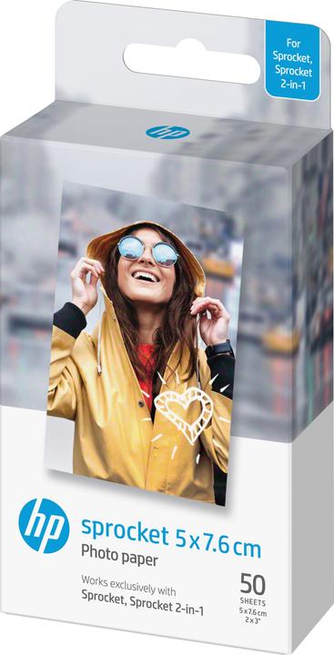 HP Sprocket Fotopapier Zink (290 g/m², Foto (5x7.6cm), 50 x)