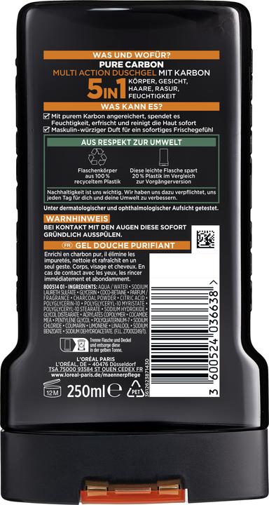 L'Oréal Paris Men Expert Total Clean Carbon Duschgel (250 ml)