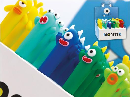 Actual product image Roost Gel pen Monster XL1574 in display 48 pcs.