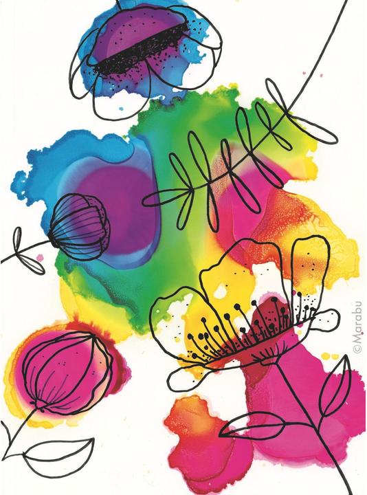 Actual product image Marabu Alcohol ink (Lilac, Turequise, Yellow)