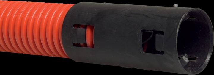 Produktbild Bevo Kabelschutzschlauch PE 50 mm Klick Muffe x Glatt DN40 Rot/Schwarz 25m (Kabeldurchlass, 2500 cm)