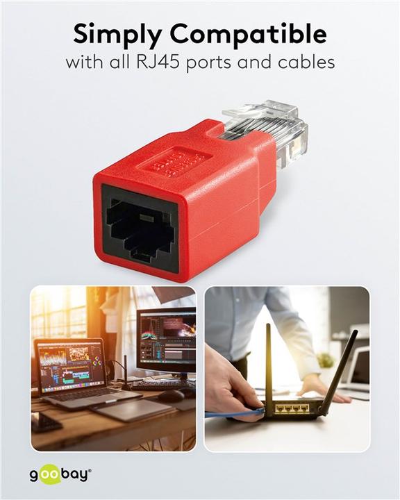 Produktbild Goobay RJ45 Crossover Modular Adapter CAT 5e (Kabel Zubehör, Netzwerk Zubehör)