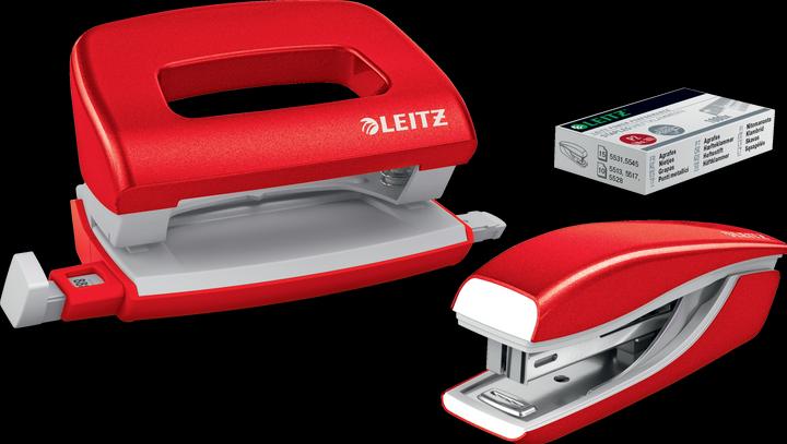 Produktbild Leitz Locher + Hefter WOW metallic rot