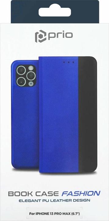 Produktbild prio Book Case Fashion für iPhone 13 Pro Max (6.7″) blau-schwarz (Apple iPhone 13 Pro Max)