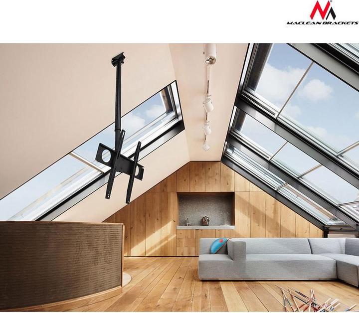 Actual product image Maclean MC-631 - VESA Monitor/TV Holder, 32-55", black, 50 kg (Ceiling, 55", 50 kg)