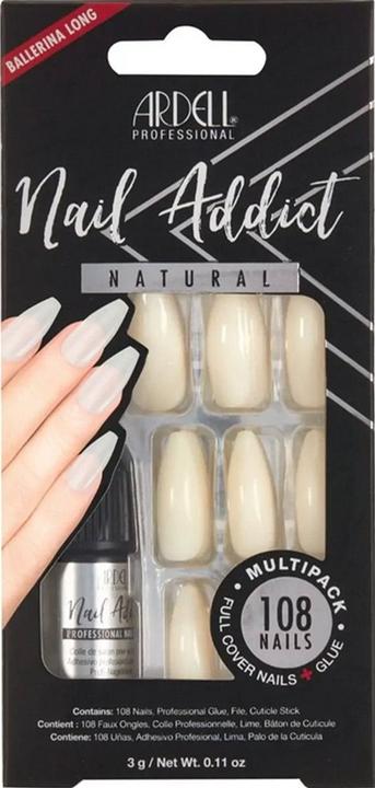 Immagine prodotto Ardell Nail Addict Natural Multipack Ballerina Long 108 Stk (Unghie artificiali, Bianco)