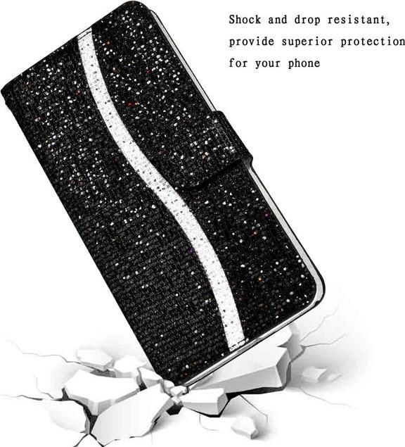 Actual product image MU Style Leather Glitter Cover with Stripes (Apple iPhone 7, Apple iPhone SE (3rd Gen), Apple iPhone 8, Apple iPhone SE (2nd Gen))