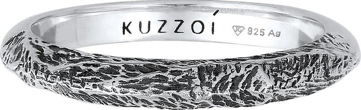 Actual product image Kuzzoi Ring Mens Band Ring Narrow Used Look 925 Silver (64, 925 Silver)