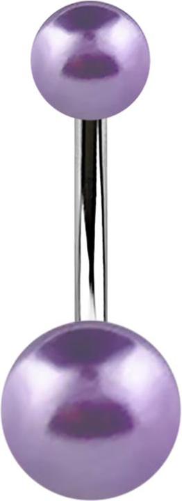 Produktbild Star Piercing Banane silber mit zwei Perlenkugeln hellviolett (ohne Messing, Chirurgenstahl 316L)