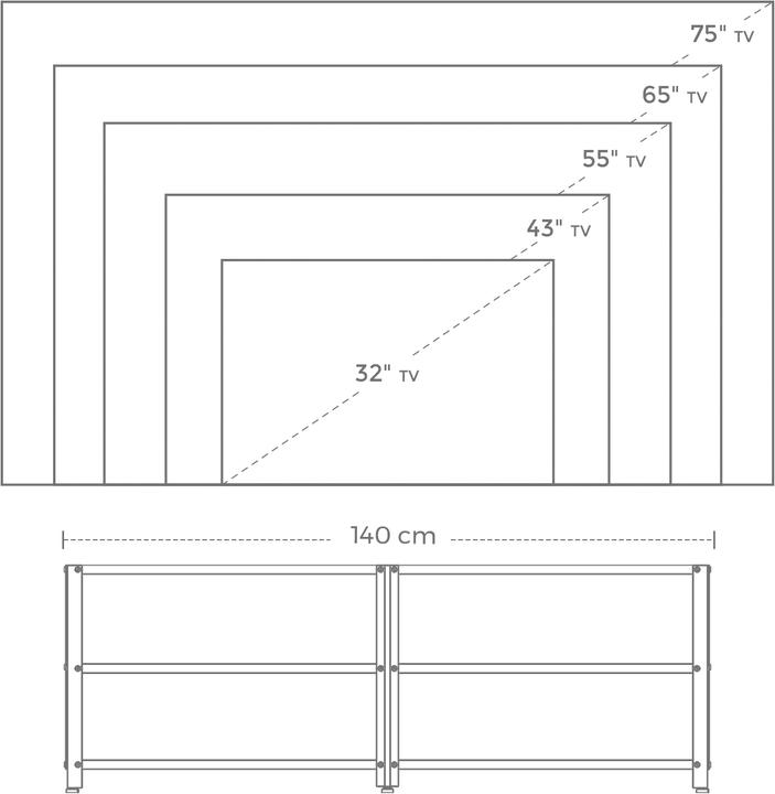 Actual product image Songmics Finn (140 x 39 x 52 cm)