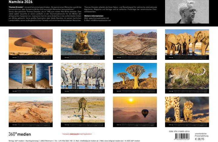 Produktbild Namibia Premiumkalender 2026 (50 x 35 cm, Harter Einband, Deutsch)
