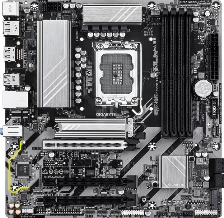 Produktbild Gigabyte MB GBT Intel 1851 B860M DS3H (LGA 1851, Intel B860, mATX)