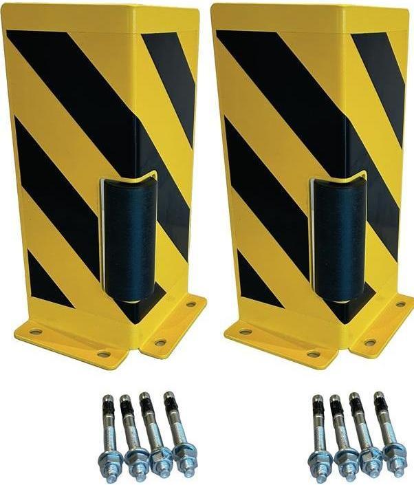 Gewa Coin de protection H400xL155/155mm en forme de L, avec poignée en acier noir/jaune UE=2 pcs.