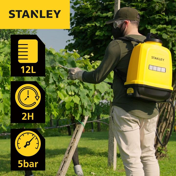 Actual product image Stanley Battery-powered backpack spray pump 12 litres 14.4 V2 Ah (12 l)