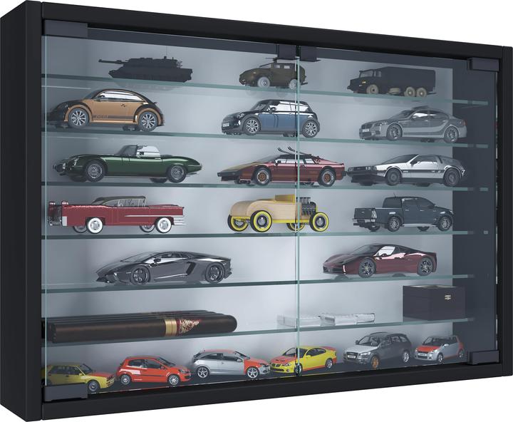 Produktbild VCM Holz Glas Hängevitrine Wandvitrine Sammel Deko Sammler Vitrine Mandosa XL (60 x 10 x 40 cm)