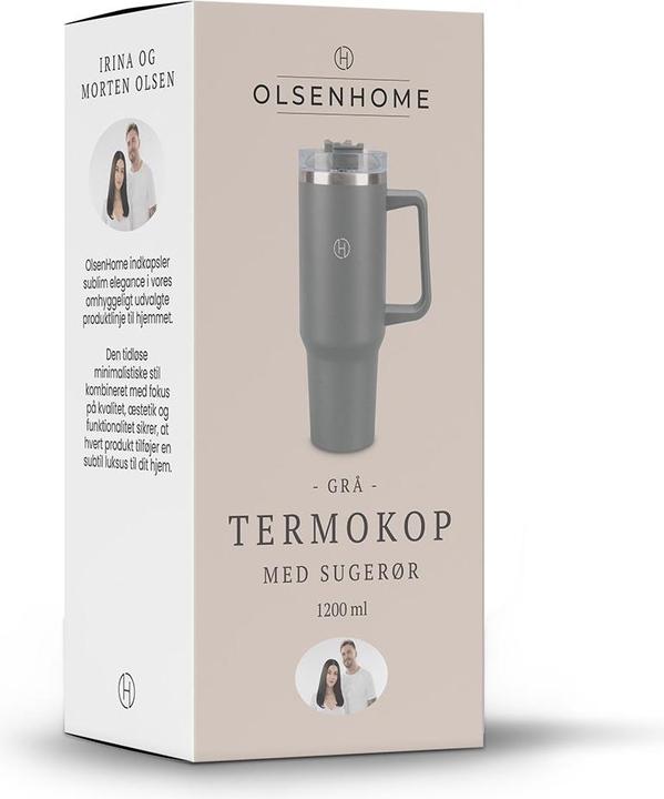 Produktbild Olsen Home Thermos cup with straw, 1200ml - Grey (1.20 l)