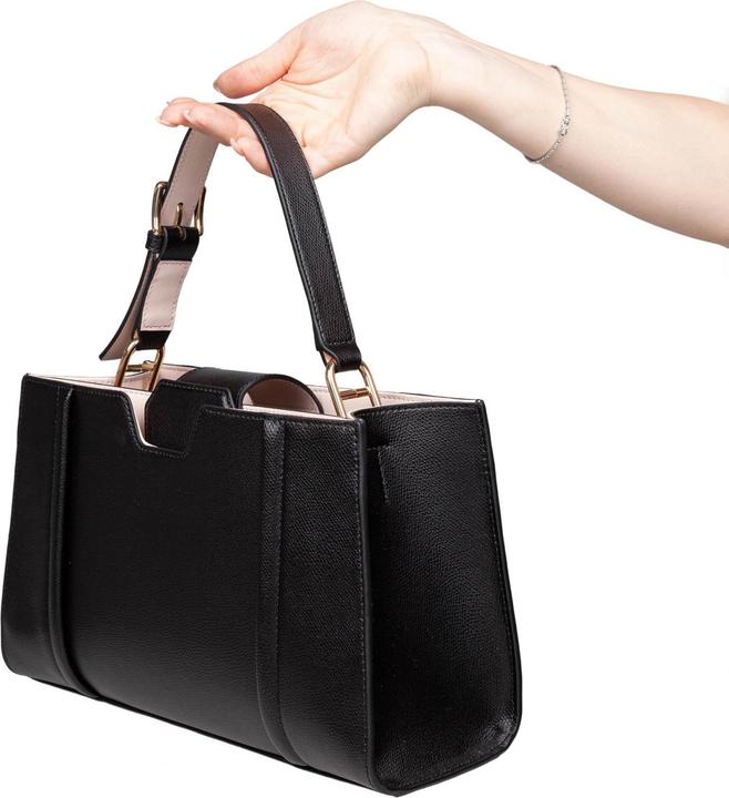Actual product image Furla riva m tote leather handbag black color