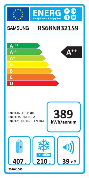 Label énergétique Samsung RS68N8321S9/WS (617 l)