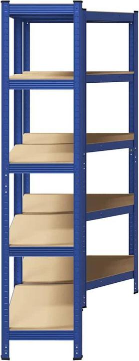 Produktbild VidaXL Regal-Set 5 Böden 2-tlg. Blau Stahl & Holzwerkstoff Garagenregal