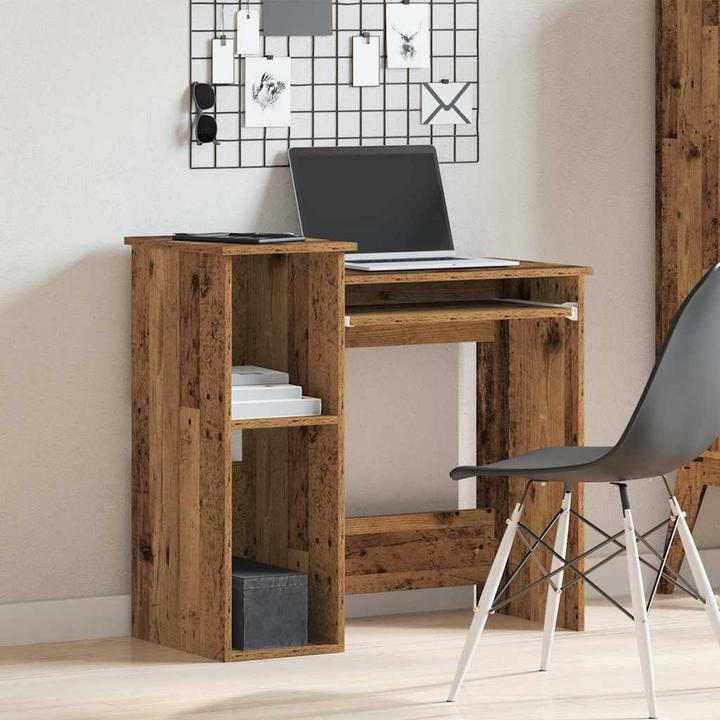 Produktbild VidaXL Schreibtisch mit Regal Altholz-Optik 84x40x78cm Holzwerkstoff Bürotisch