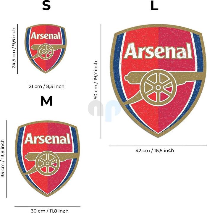 Actual product image Iconic Arsenal FC - Logo - Wooden Puzzle Size M (270 pieces) (270 pieces)