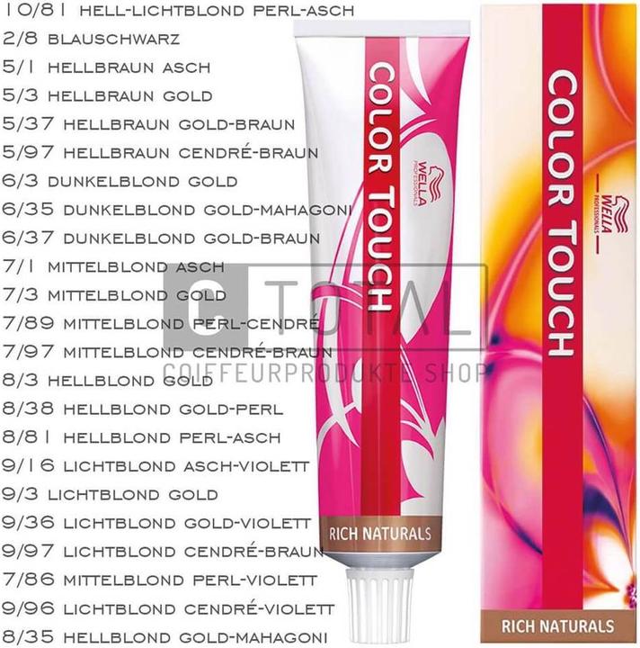 Immagine prodotto Wella Colore Tocco Rich Naturals Tinta dei capelli naturali di colore (8, 35 biondo chiaro oro-mogano)