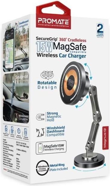 Actual product image ProMate Magnus-Qi 15 Watt MagSafe Car Mount