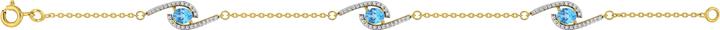 Lara Vergoldetem Messing ARMBAND – S. TOPAS – ZIRKONIA – 18 CM (18 cm, Vergoldetem Messing)