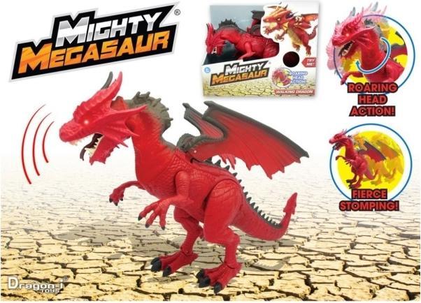 Actual product image Adventure Force Mighty Megasaur 30 CM Battery Operated Walking Dragon